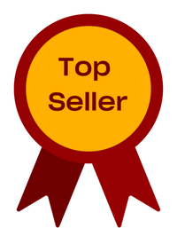 Badge with the words 'Top Seller' in orange and red colors