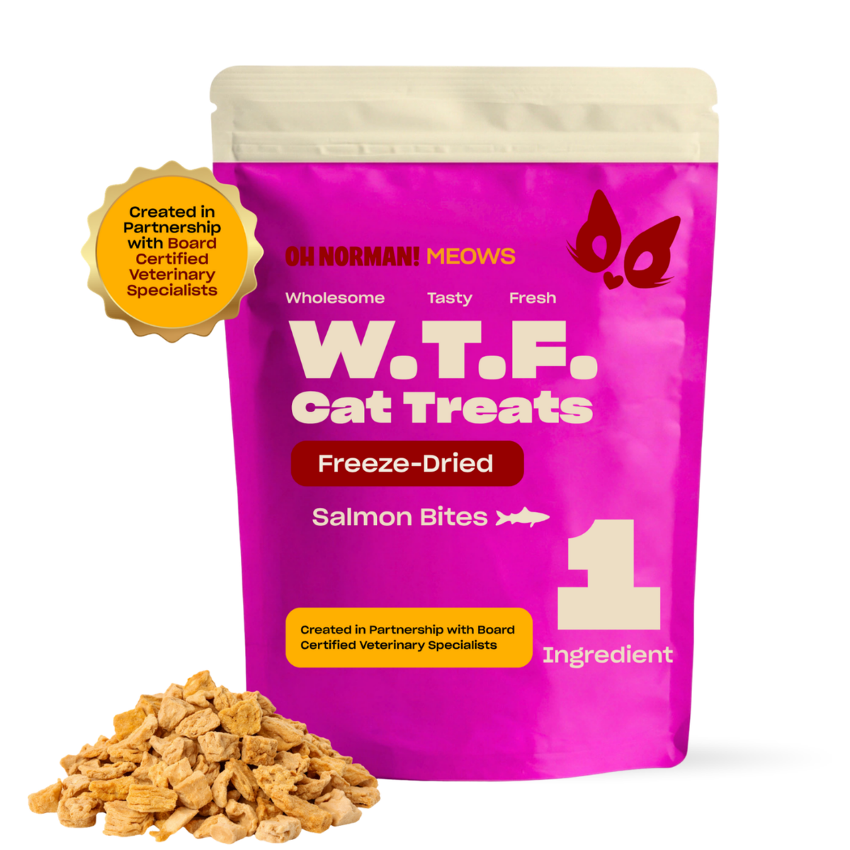 WTF Cat Treats: Single Ingredient, Freeze Dried Salmon Treats for