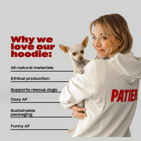 Kaley Cuoco wearing a white hoodie with text 'Why we love our hot adult kids' and a list of reasons including 'Emotional protection' and 'Security'.