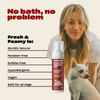 Kaley Cuoco with Fresh & Foamy' dog shampoo. Hyperallergenic
