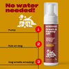 Bottle of OH NORMAN! Fresh & Foamy AF! Waterless Cleanser for Dogs with usage steps: 1 Pump, 2 Rub on dog, 3 Dog smells amazing! Includes text: No water needed!, No bath, no problem!, 99.05% Natural, Magic Mandarin, Net Wt. 7.1 fl oz / 209.9 mL.