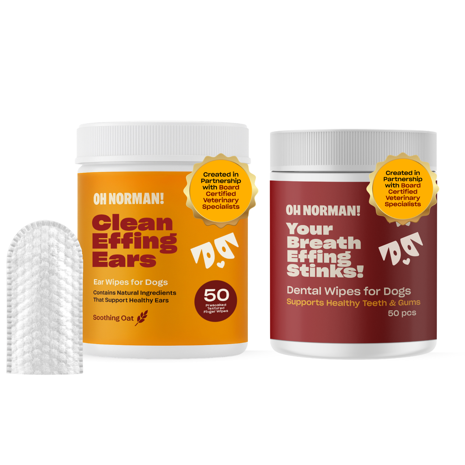 Easy AF dog cleaning bundle with ear wipes and dental wipes